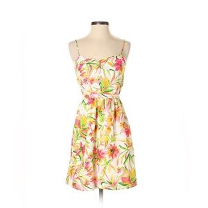 J.Crew White Tropical Floral Spaghetti Strap Dress w/ Pockets